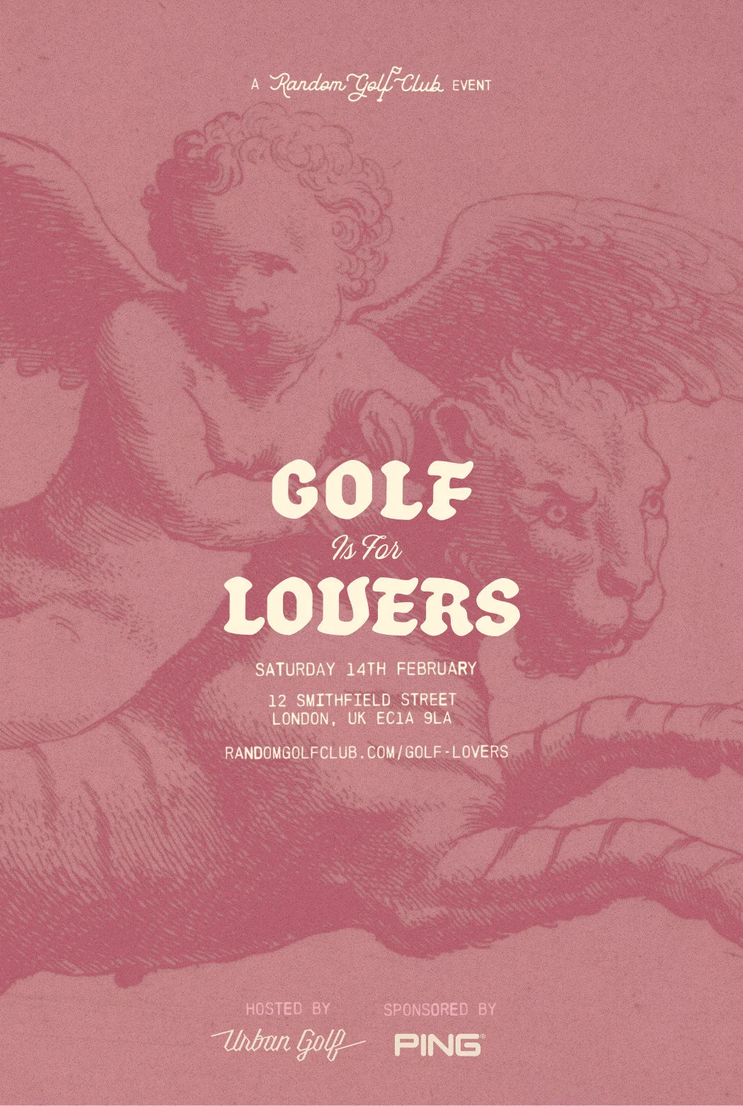 Golf is for lovers event poster hosted by urban golf and sponsored by ping