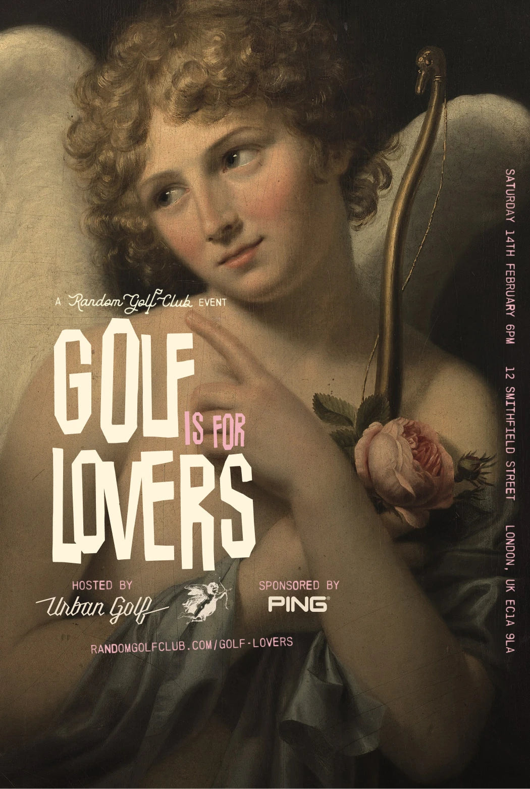 Golf is for lovers event poster hosted by urban golf and sponsored by ping