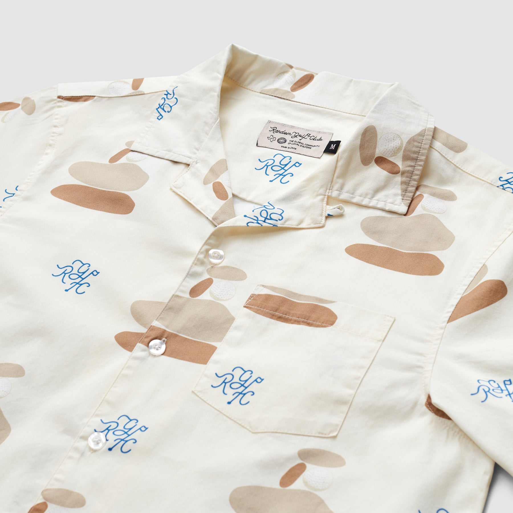 Monogram Cairn Camp Shirt (Eggshell)