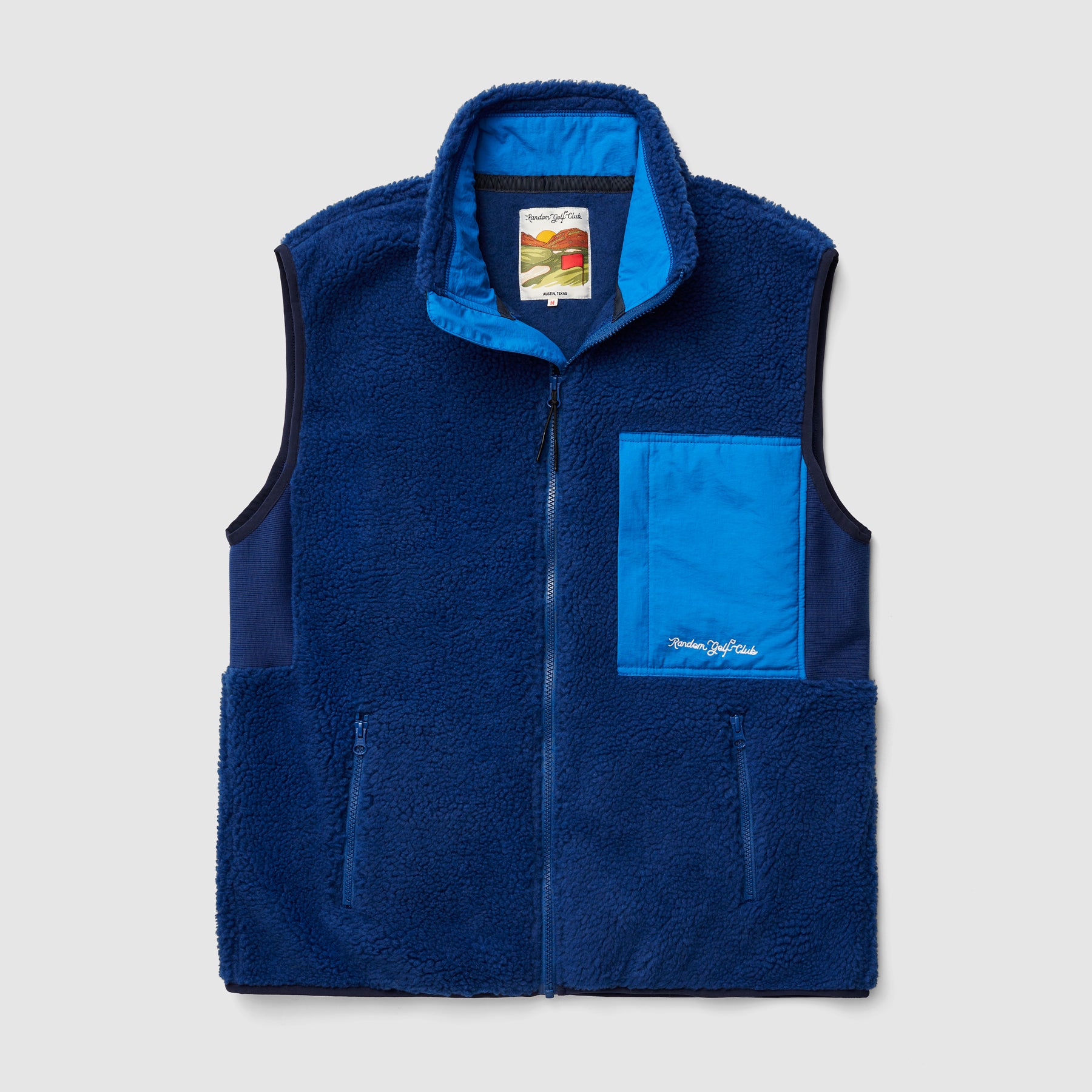 Swing Free Sherpa Vest (Full Zip) - Scenic Blue