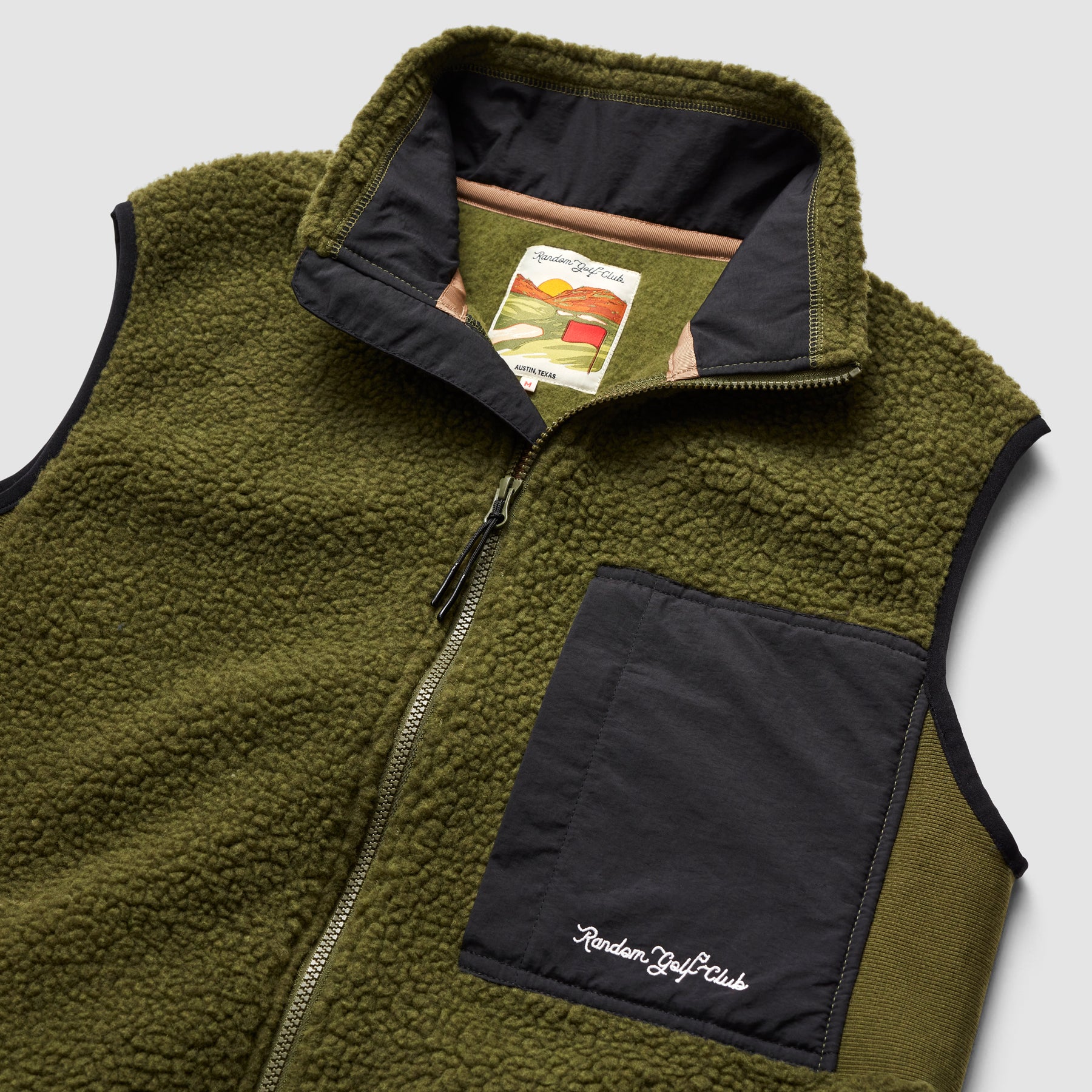Swing Free Sherpa Vest (Full Zip) - Olive
