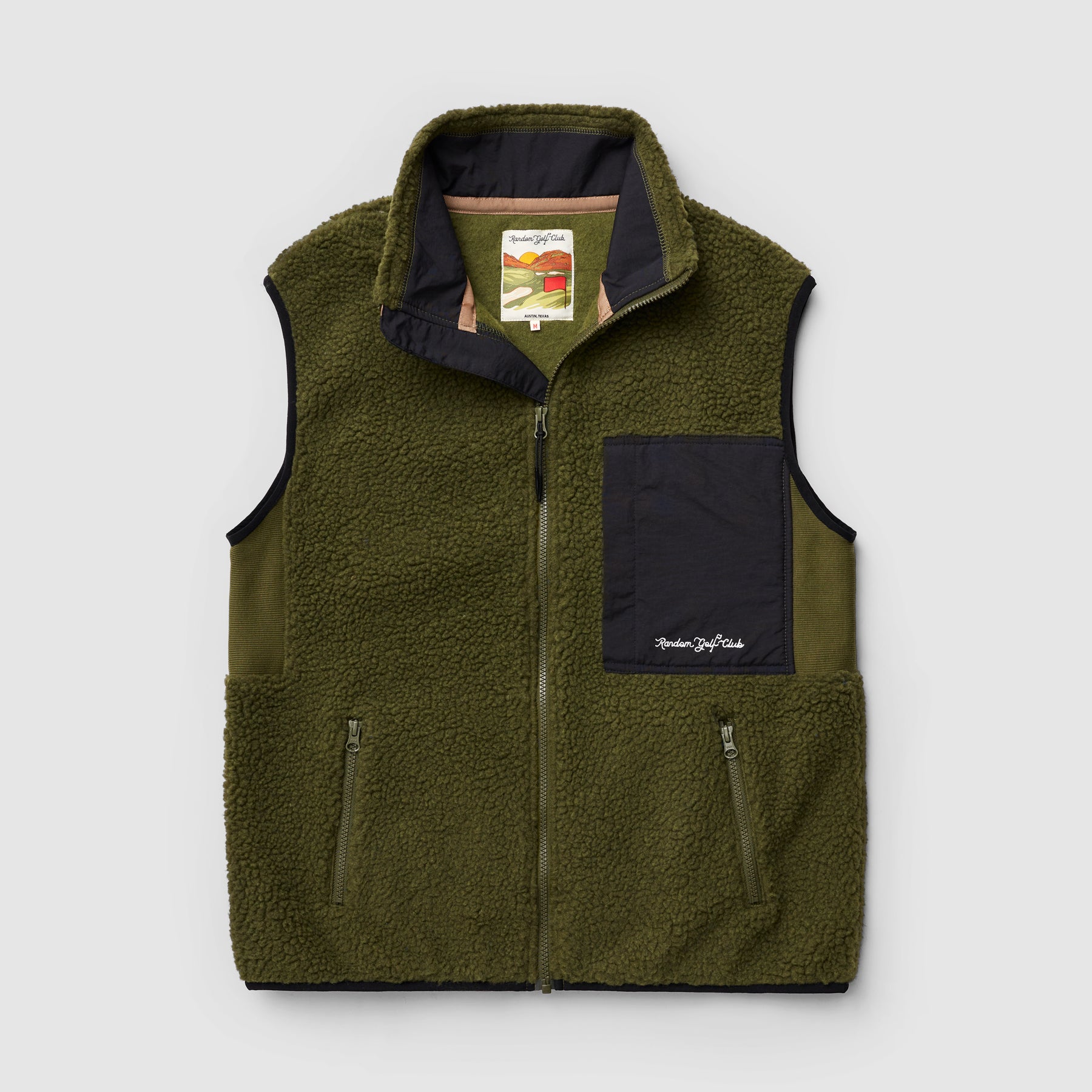 Swing Free Sherpa Vest (Full Zip) - Olive