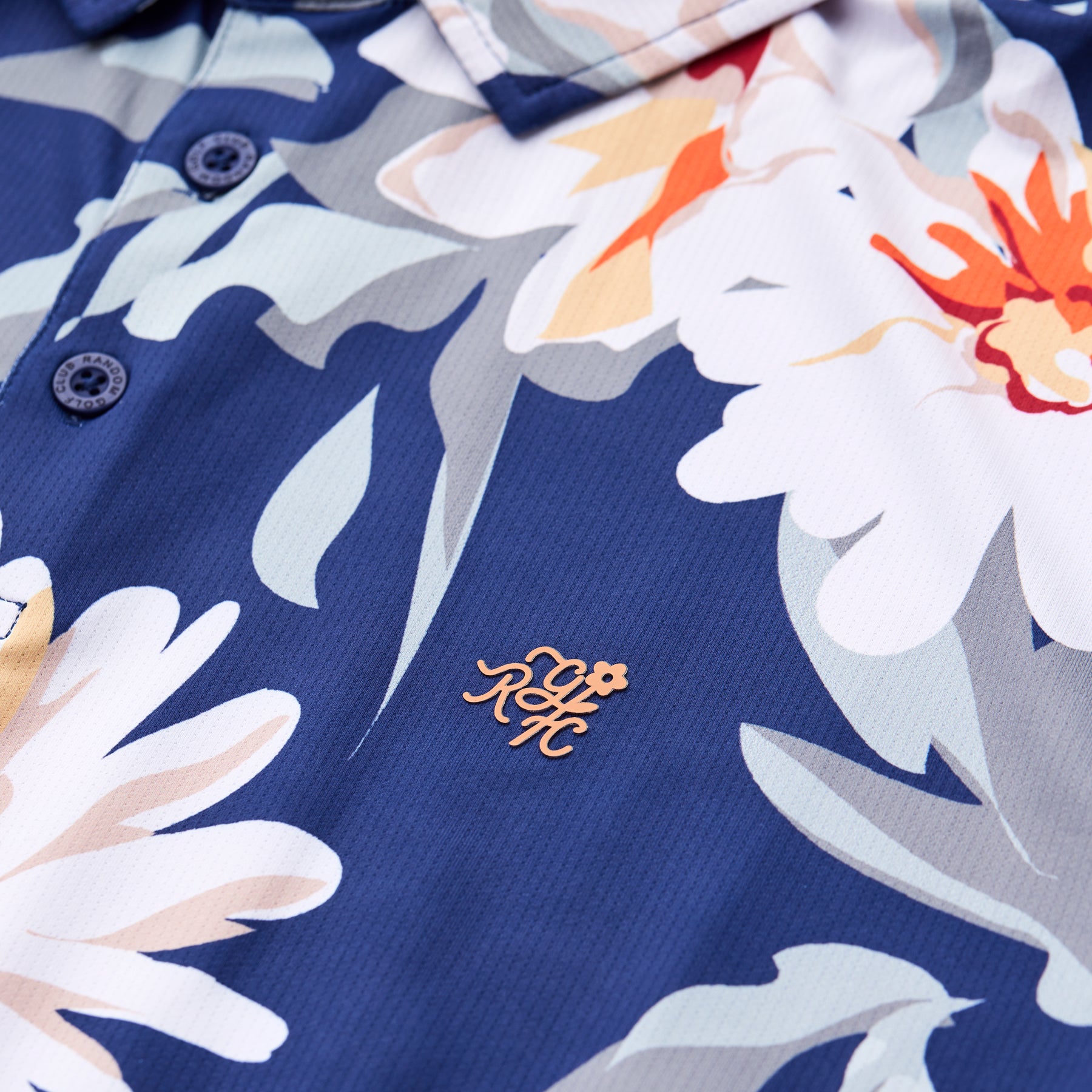 Printed Tech Polo (Navy Floral)